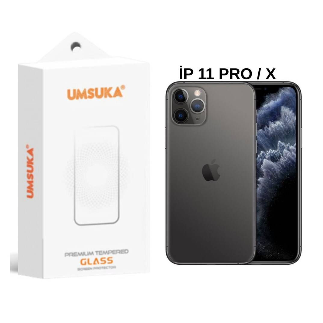 Apple İPhone 11 Pro / X Cam Umsuka Anti-Static Full HD Parlak Premium Ekran Koruyucu - 1