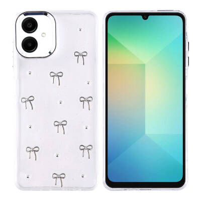 Galaxy Samsung A06 Kılıf Sima Tech Simli Desenli Şeffaf Kapi Kapak