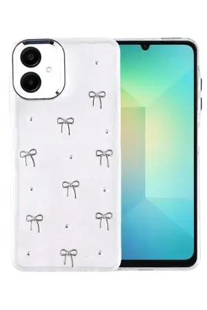 Galaxy Samsung A07 Kılıf Sima Tech Simli Desenli Şeffaf Kapi Kapak - 1