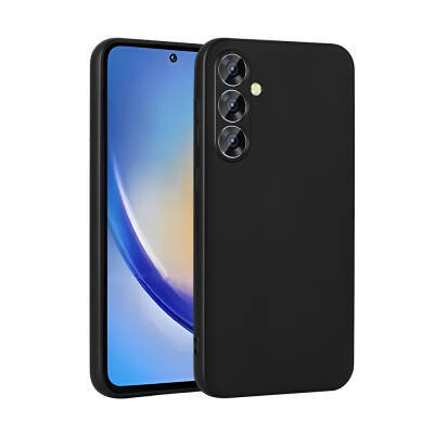 Galaxy Samsung A35 Kılıf Sima Tech Siyah Silikon Kapak - 1