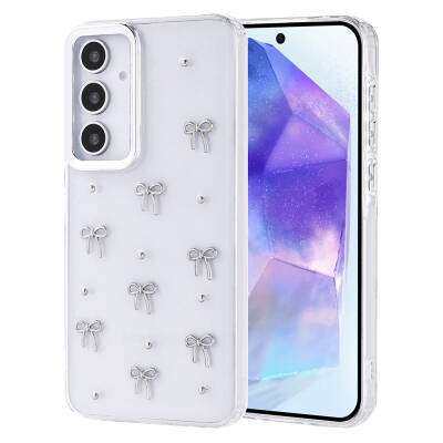 Galaxy Samsung A35 / A55 Kılıf Sima Tech Simli Desenli Şeffaf Kapi Kapak