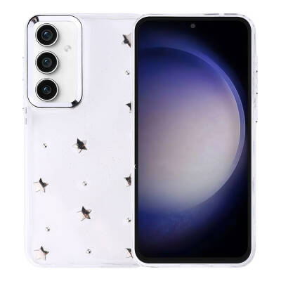 Galaxy Samsung S23 FE Kılıf Sima Tech Simli Desenli Şeffaf Kapi Kapak - 2
