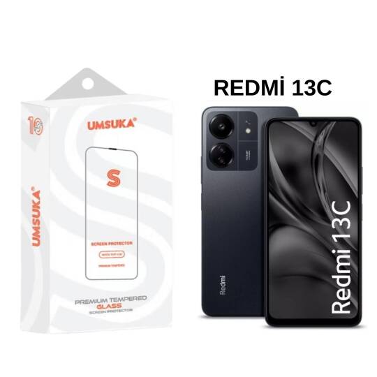 Xiaomi Redmi 13C Cam Umsuka 2.5D Normal Ekran Koruyucu Cam
