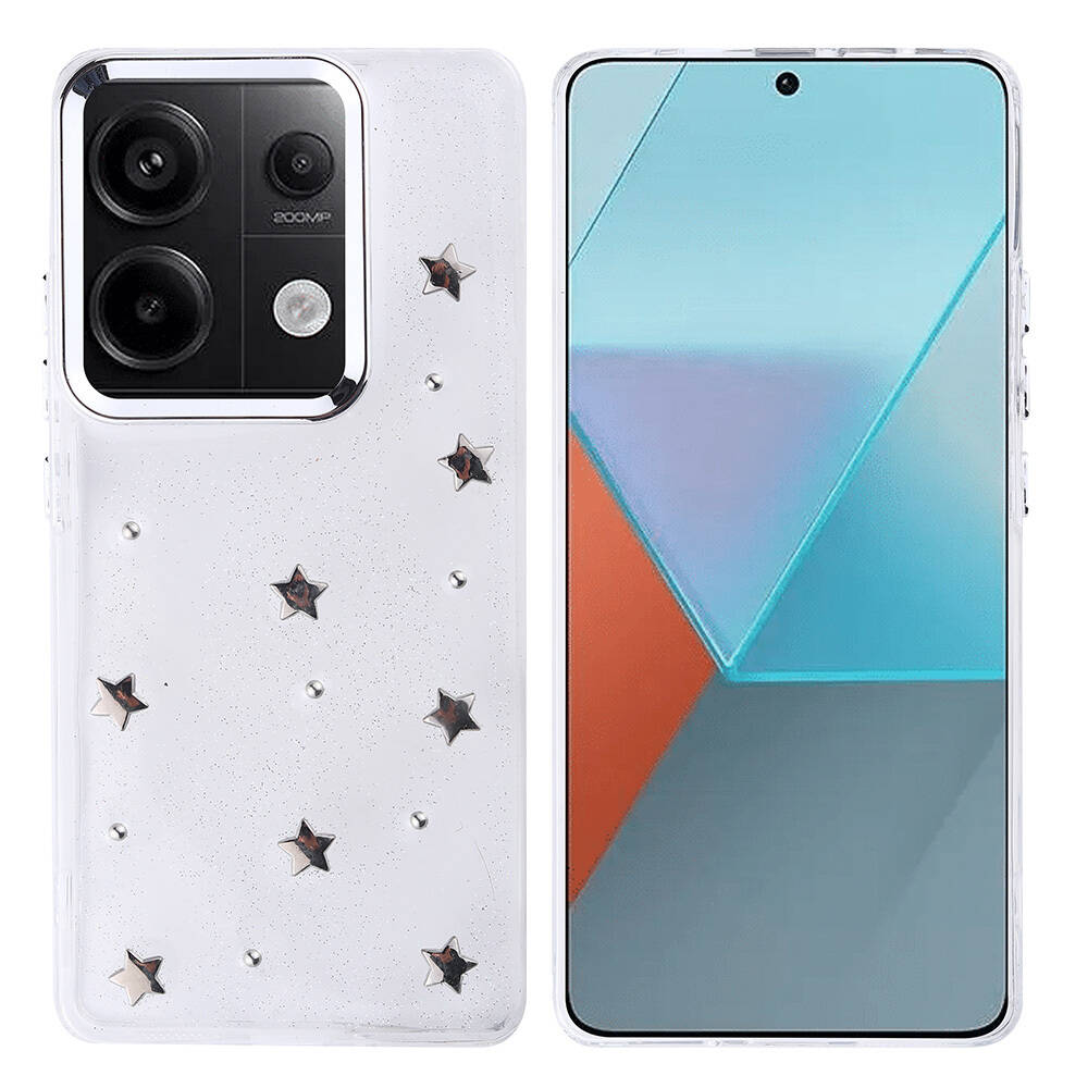 Xiaomi Redmi Note 13 Pro 4G Kılıf Sima Tech Simli Desenli Şeffaf Kapi Kapak - 2