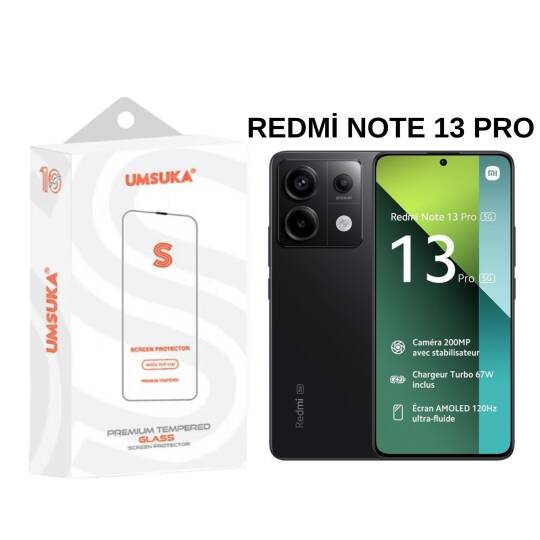 Xiaomi Redmi Note 13 Pro Cam Umsuka 2.5D Normal Ekran Koruyucu Cam