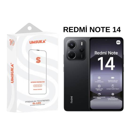 Xiaomi Redmi Note 14 Cam Umsuka 2.5D Normal Ekran Koruyucu Cam