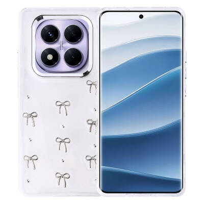 Xiaomi Redmi Note 14 Pro Kılıf Sima Tech Simli Desenli Şeffaf Kapi Kapak - 1