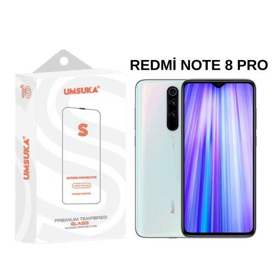 Xiaomi Redmi Note 8 Pro Cam Umsuka 2.5D Normal Ekran Koruyucu Cam